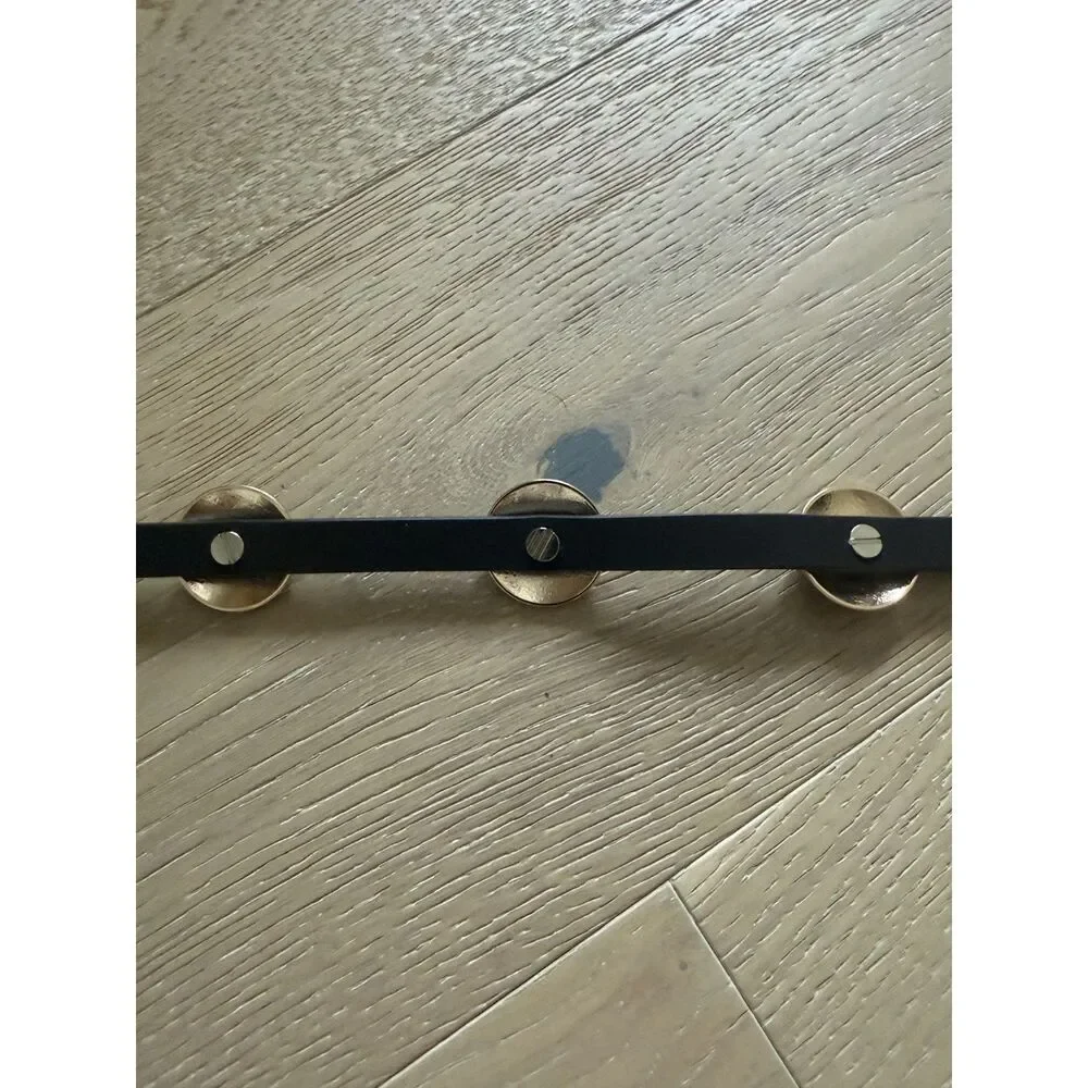 Lovers + Friends Black Leather Concho Belt Medium 38
